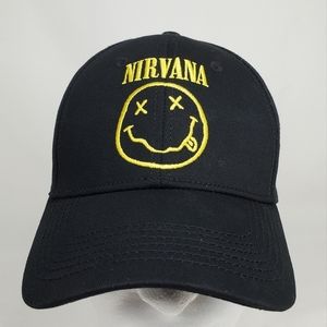 NIRVANA Kurt Cobain album GRUNGE band SMILEY FACE Tour MENS New SNAPBACK HAT Cap